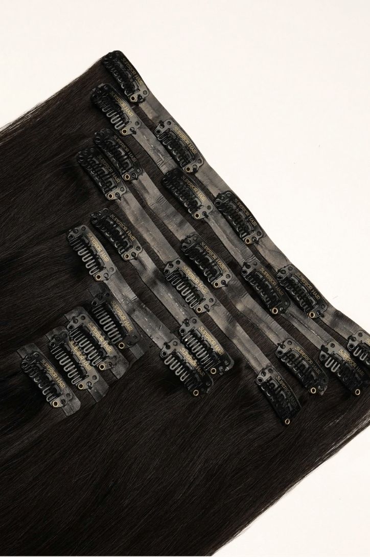 #1B Off Black Seamless Clip In Extensions