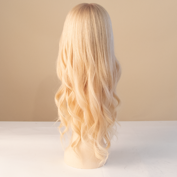 Beach Blonde Ombre Mono Top Human Hair Wig