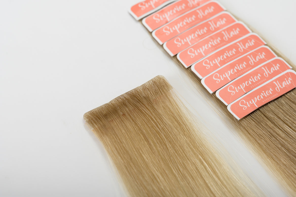 #Beach Blonde Ombre  Invisi Tape Hair Extensions