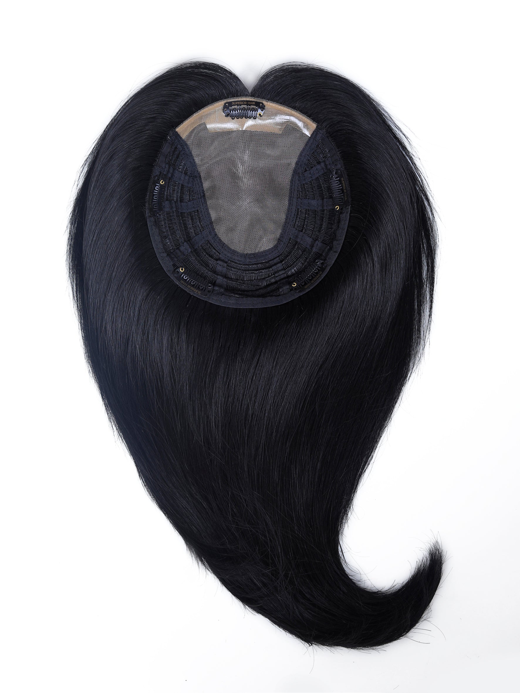 #1 Jet Black Hair Topper With Invisible Wire