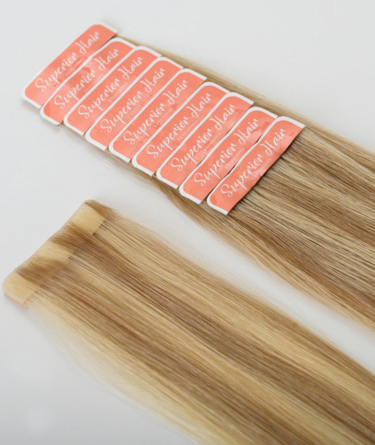 #16/22 Caramel Light Blonde Mix Invisi Tape Hair Extensions