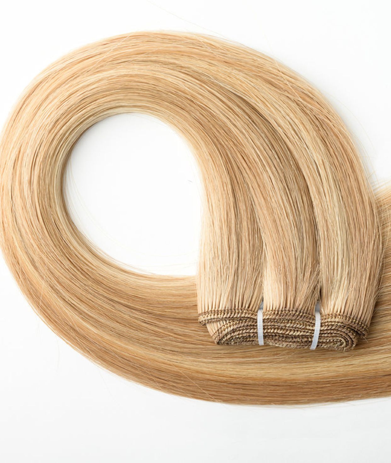 #16/22 Caramel Light Blonde Mix Traditional Weft Extensions