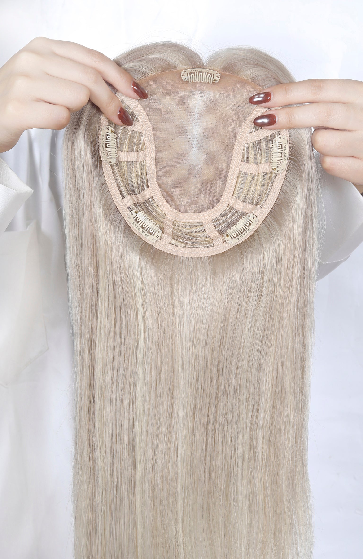 #18/60 Pearl Ash Blonde HL Topper With Invisible Wire