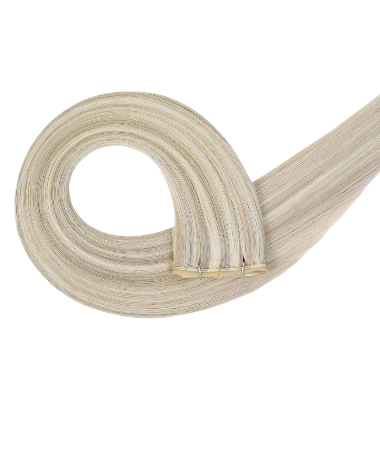 #18/60 Pearl Ash Blonde Highlights Butterfly Weft™ Hair Extensions