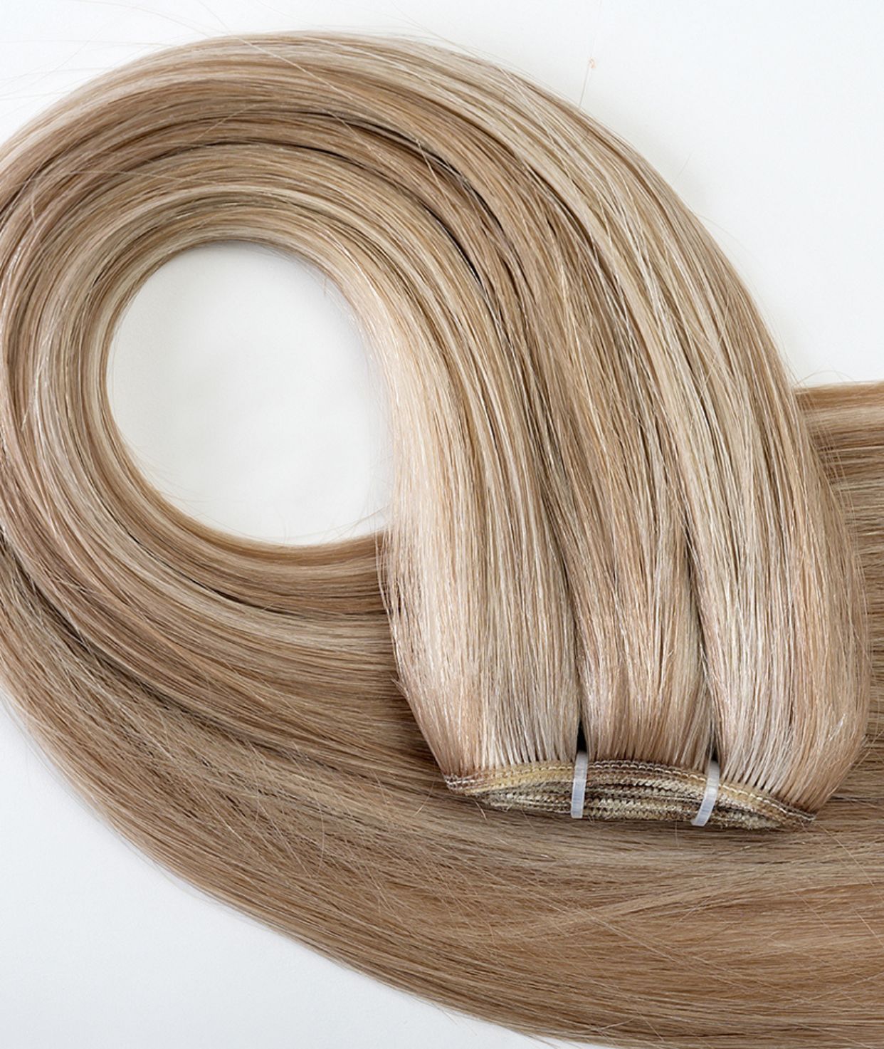 #18/60 Pearl Ash Blonde Highlights Traditional Weft Extensions