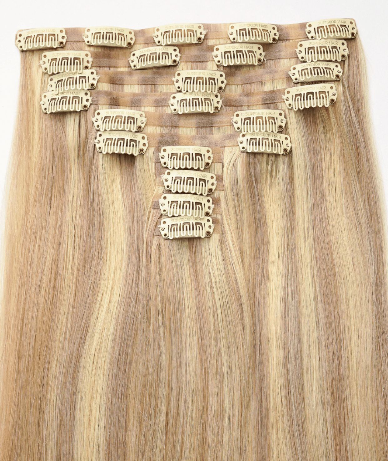 #18/613 Ash Blonde Highlights Seamless Clip In  — Value Grade Extensions