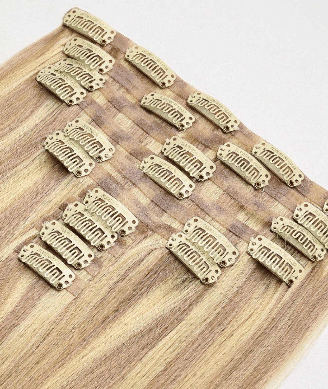 #18/613 Ash Blonde Highlights Seamless Clip In Extensions