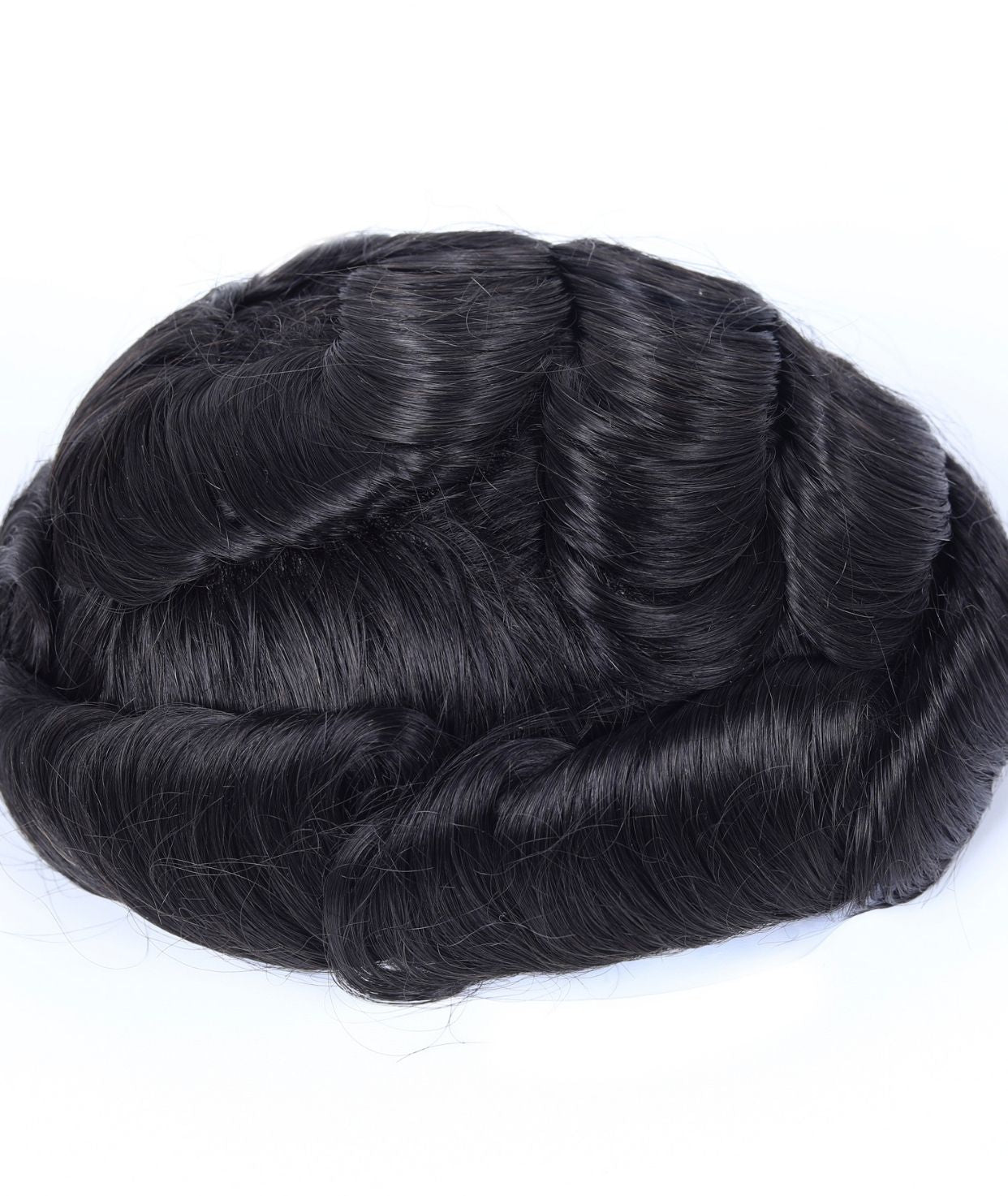 #1A Ash Black Skin Base Hair System