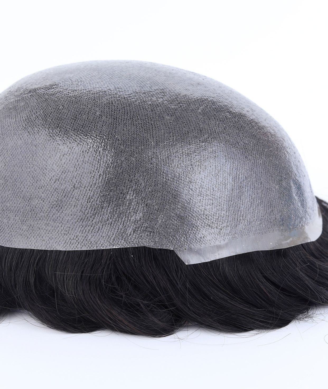 #1A Ash Black Skin Base Hair System