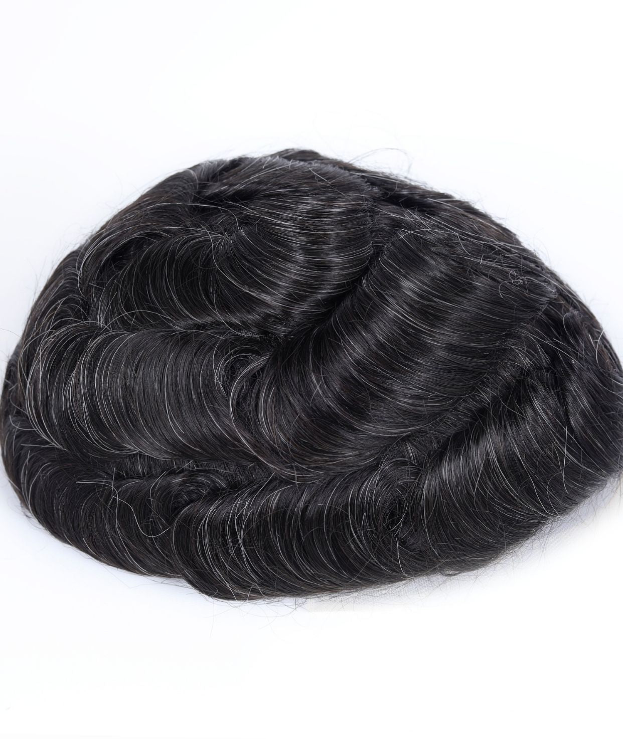 #1B Natural Black Skin Base Hair System