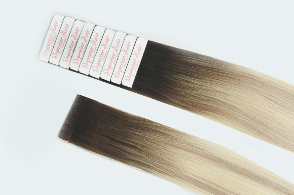 #Iced Coffee Balayage Invisi Tape Hair Extensions