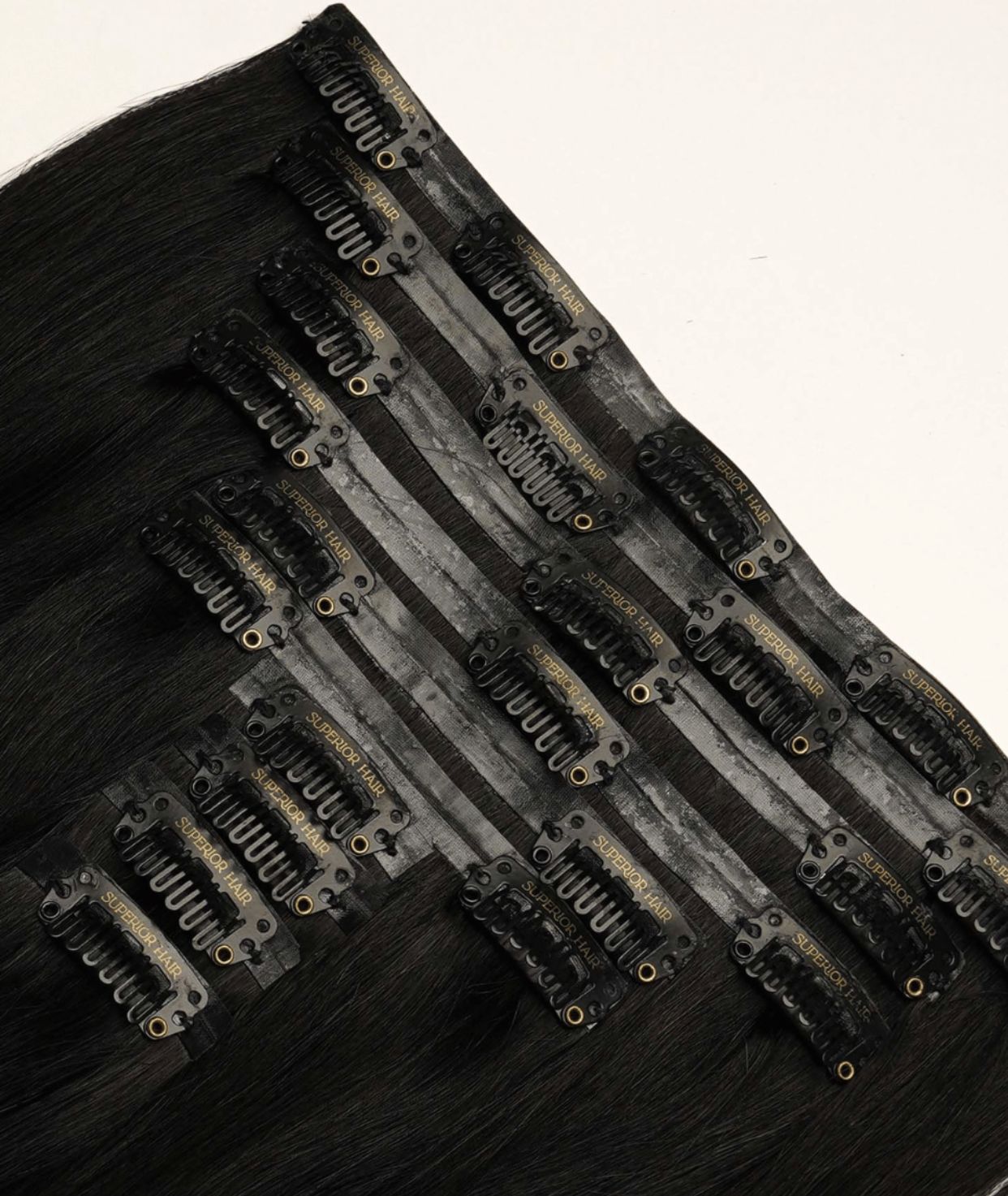 #1 Jet Black Seamless Clip In Extensions