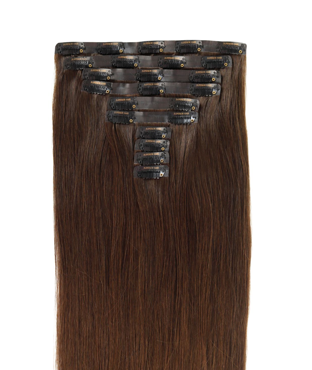 #4 Chocolate Brown Seamless Clip In Extensions — Value Grade