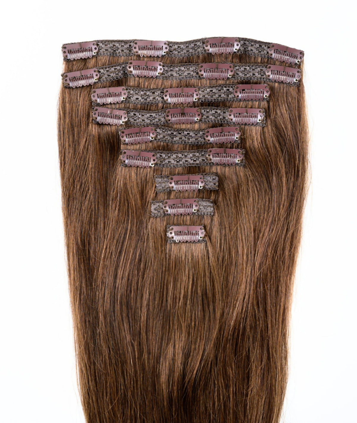 #6 Chestnut Brown Classic Clip In Hair Extensions 9pcs