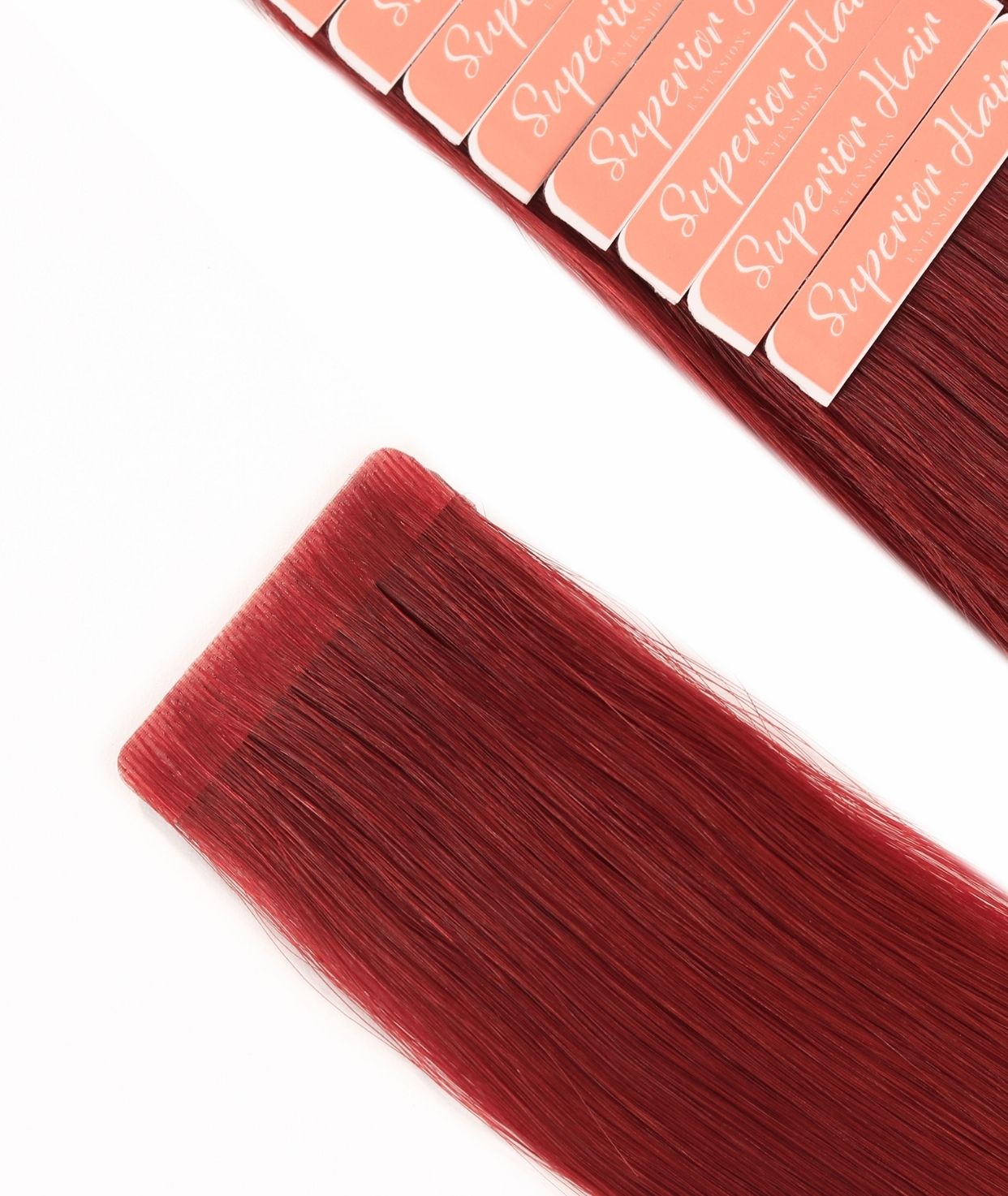 #6R Red Invisi Tape Hair Extensions