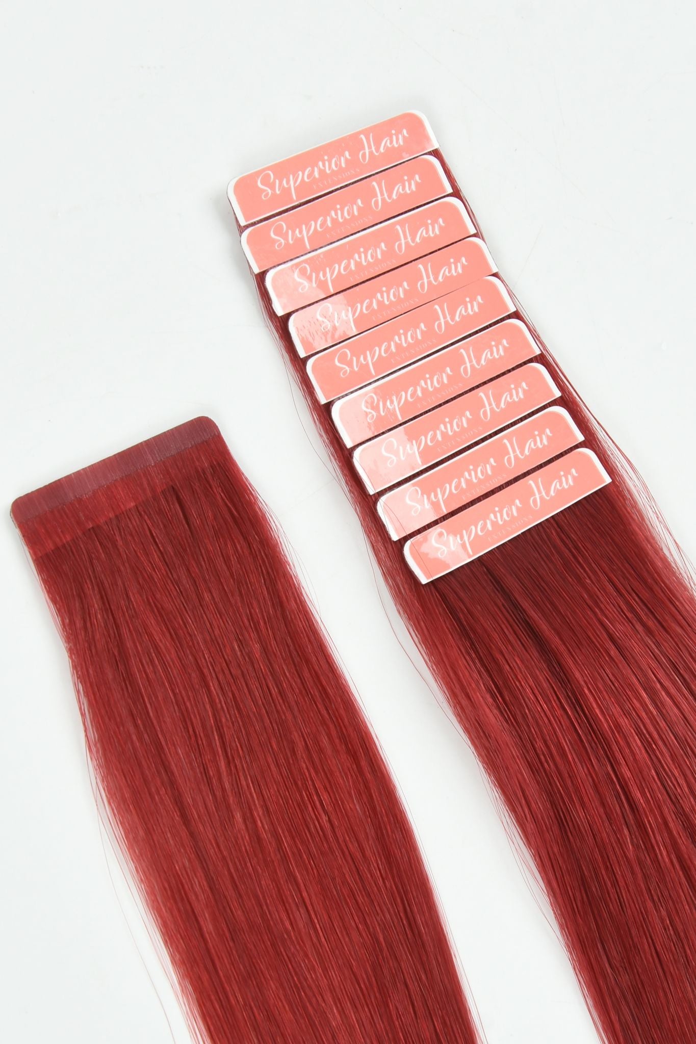 #6R Red Ultra Seamless Tape In Extensions
