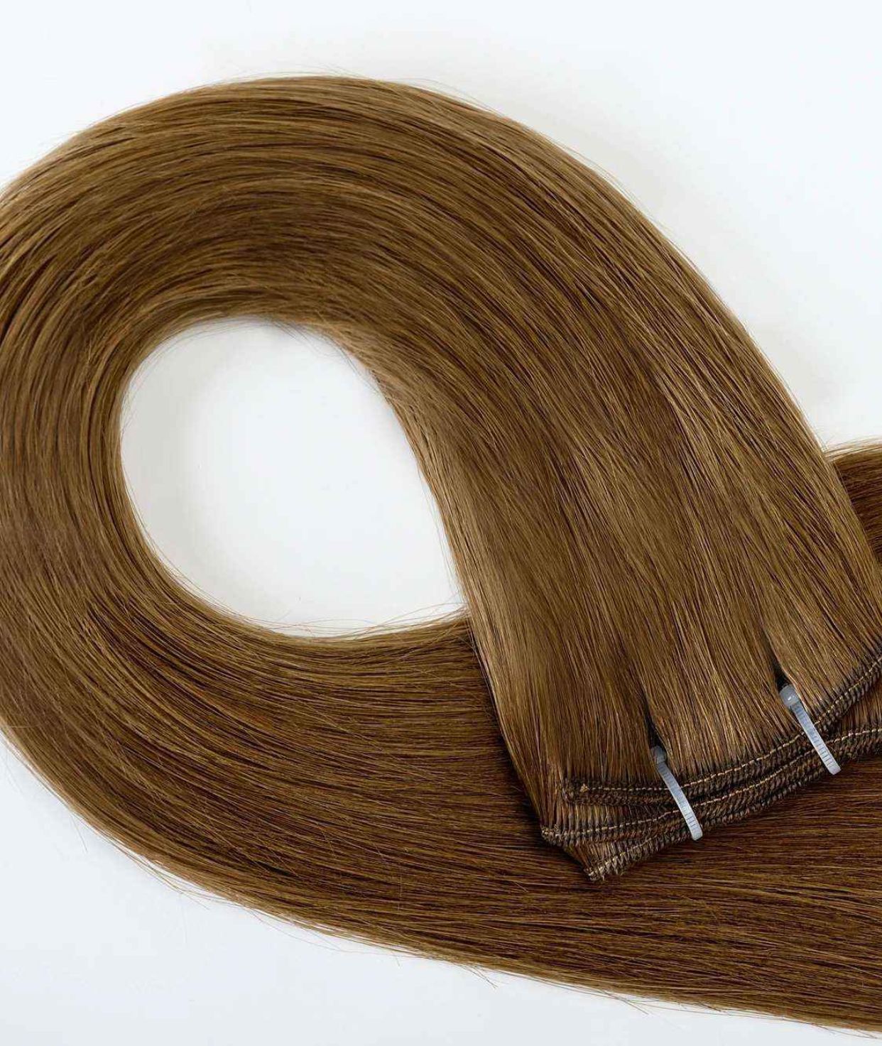 #8 Natural Light Brown Traditional Weft Extensions