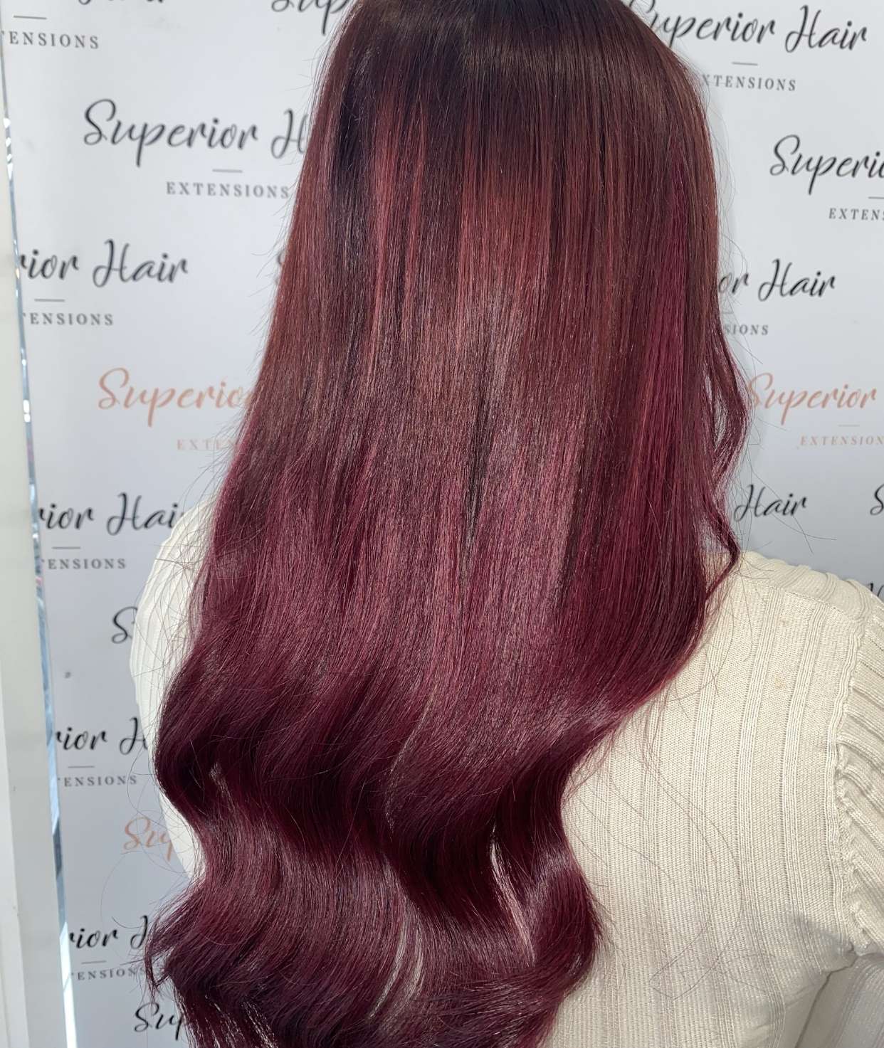 #Burgundy Nano Tip Hair Extensions
