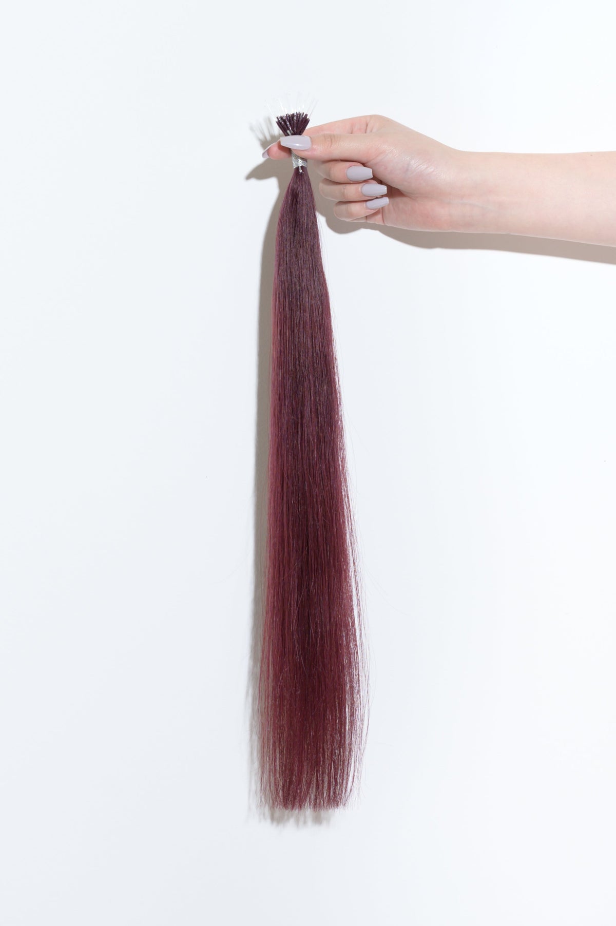 #Burgundy Nano Tip Hair Extensions