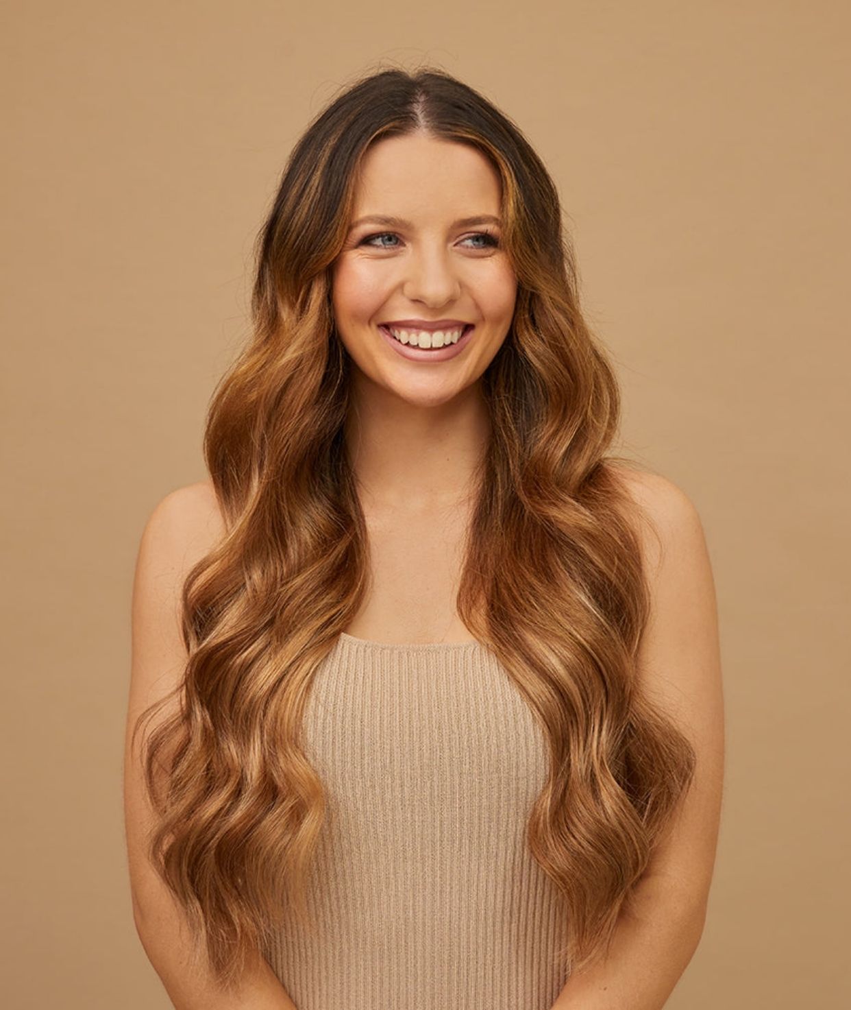 #Chestnut Brown Highlights Nano Tip Hair Extensions
