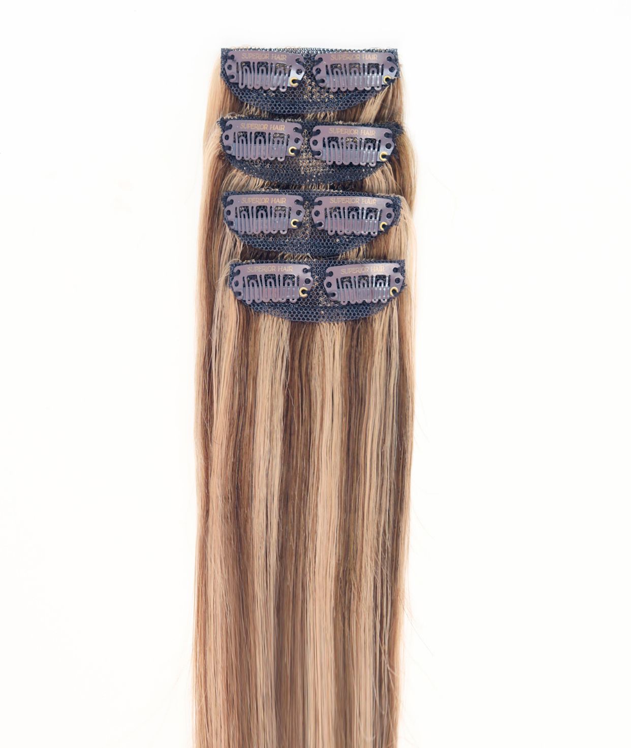 #Chestnut Brown Highlights Scalp Clip in Hair Fill Ins