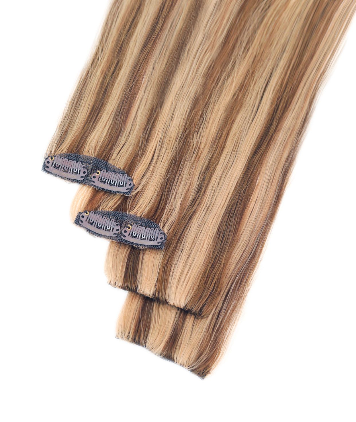#Chestnut Brown Highlights Scalp Clip in Hair Fill Ins