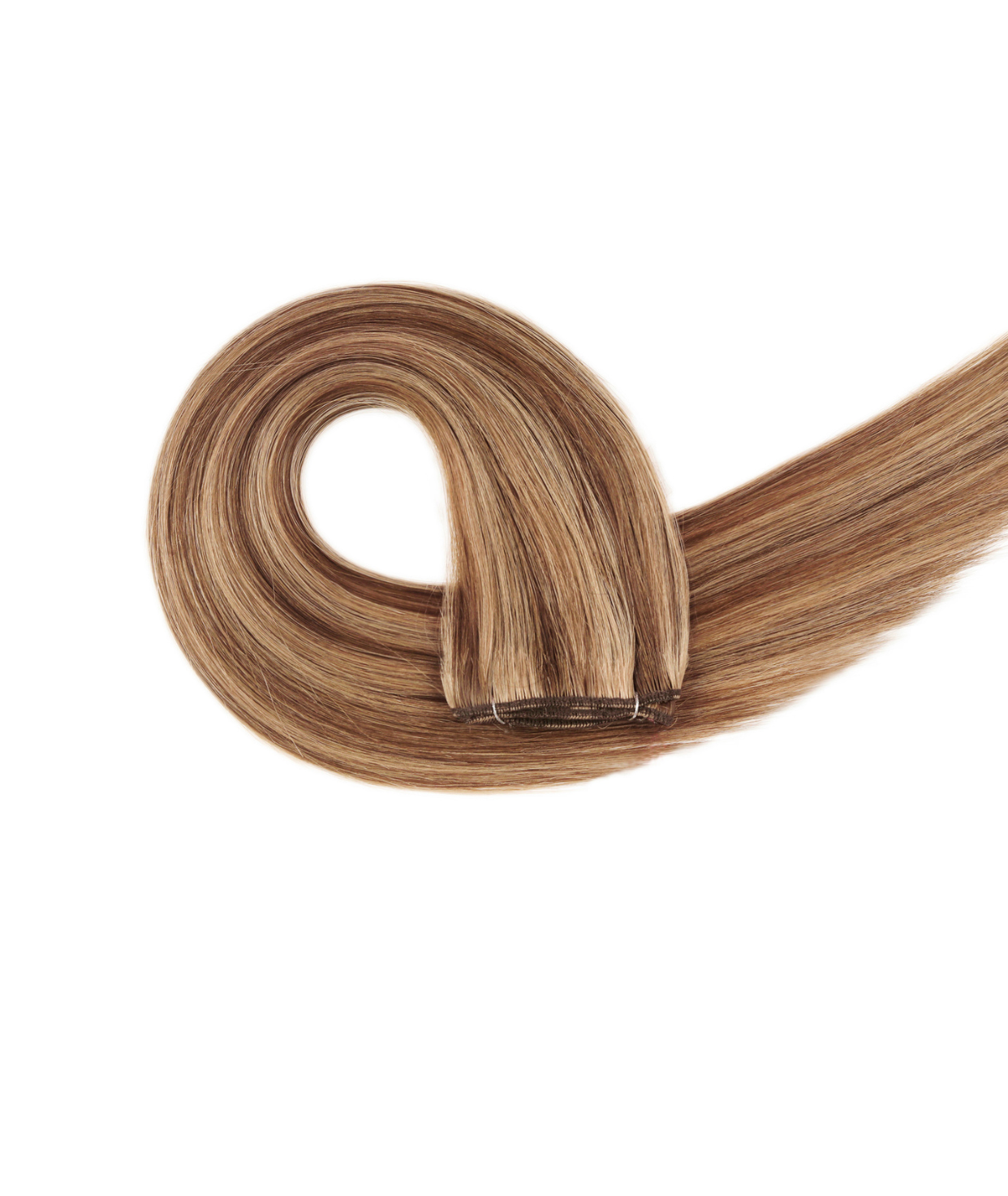 #Chestnut Brown Highlights Traditional Weft Hair Extensions