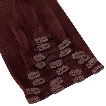 #99J DarkWine Classic Clip In Hair Extensions 9pcs