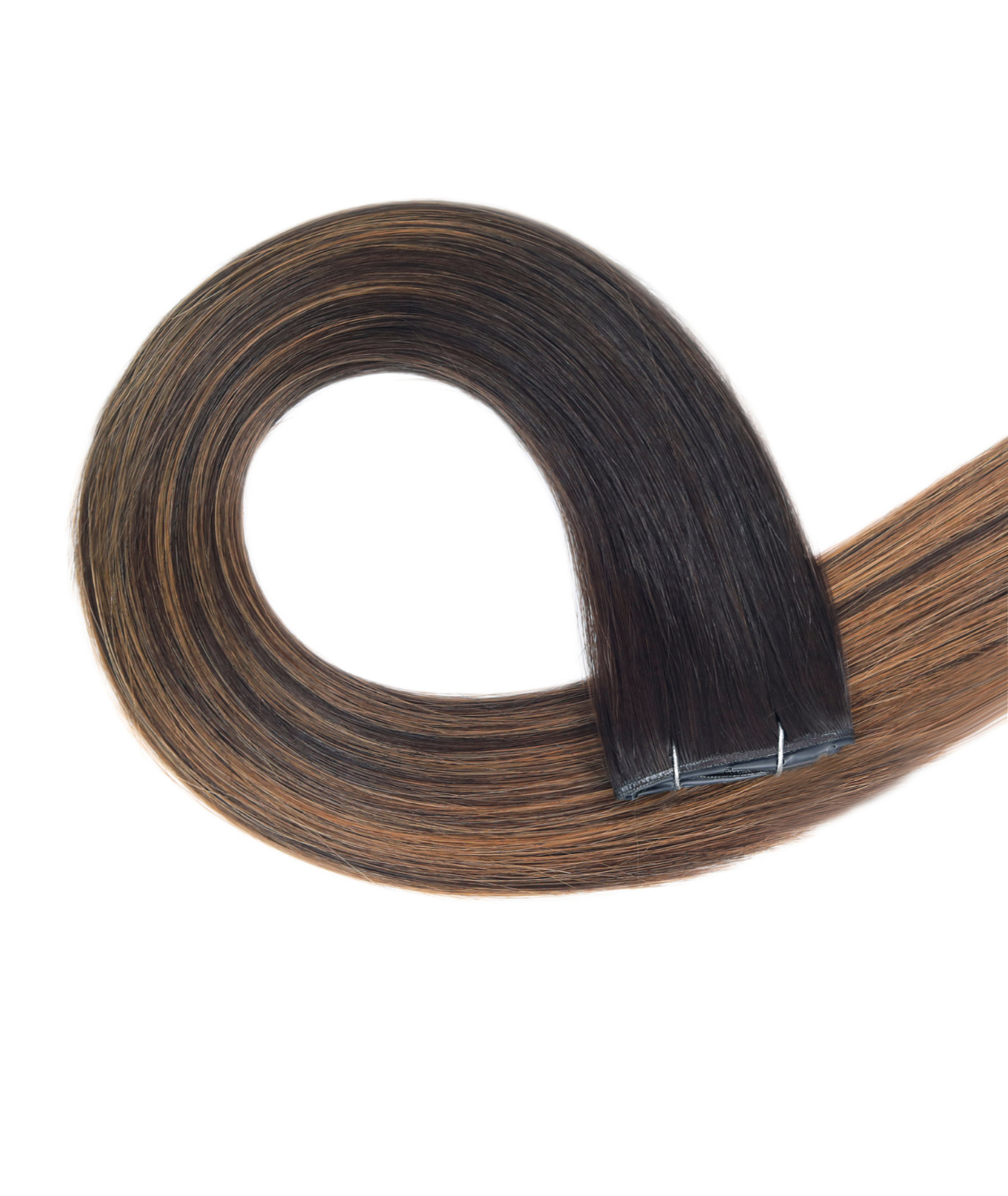 #Dark Brown Balayage Butterfly Weft™ Hair Extensions