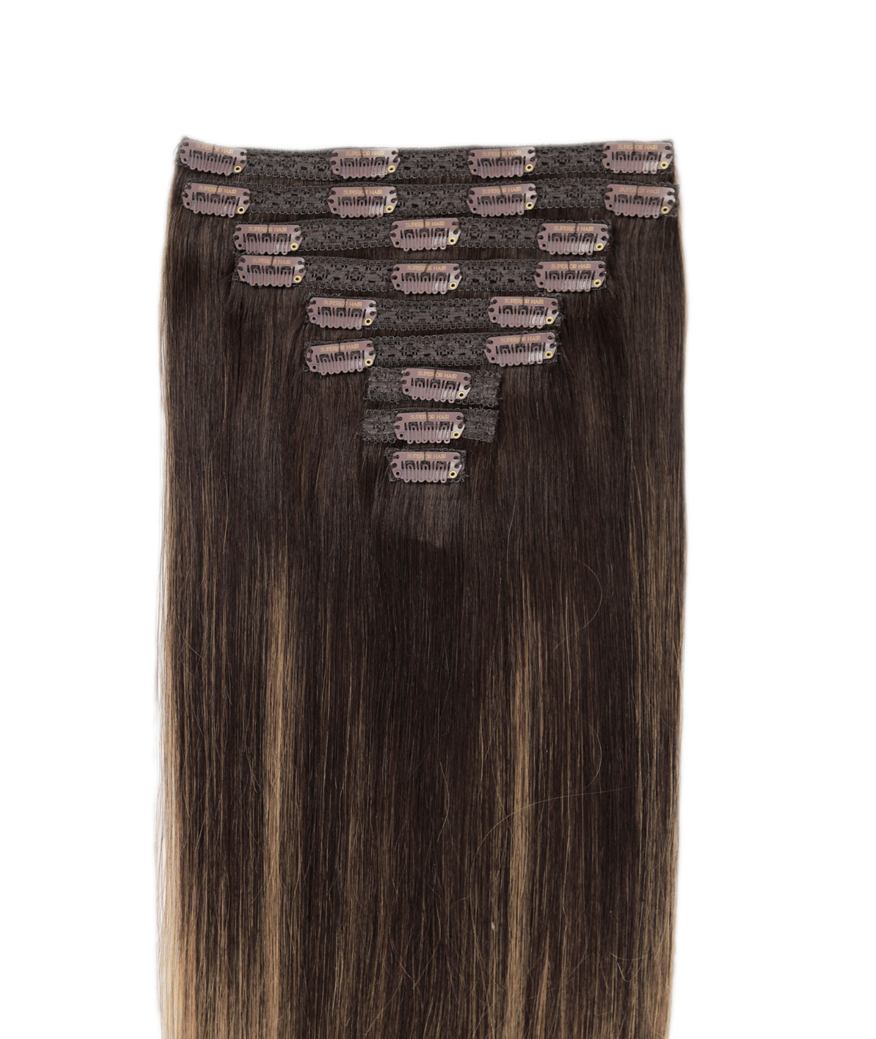 #Dark Brown Balayage Classic Clip In Hair Extensions 9pcs