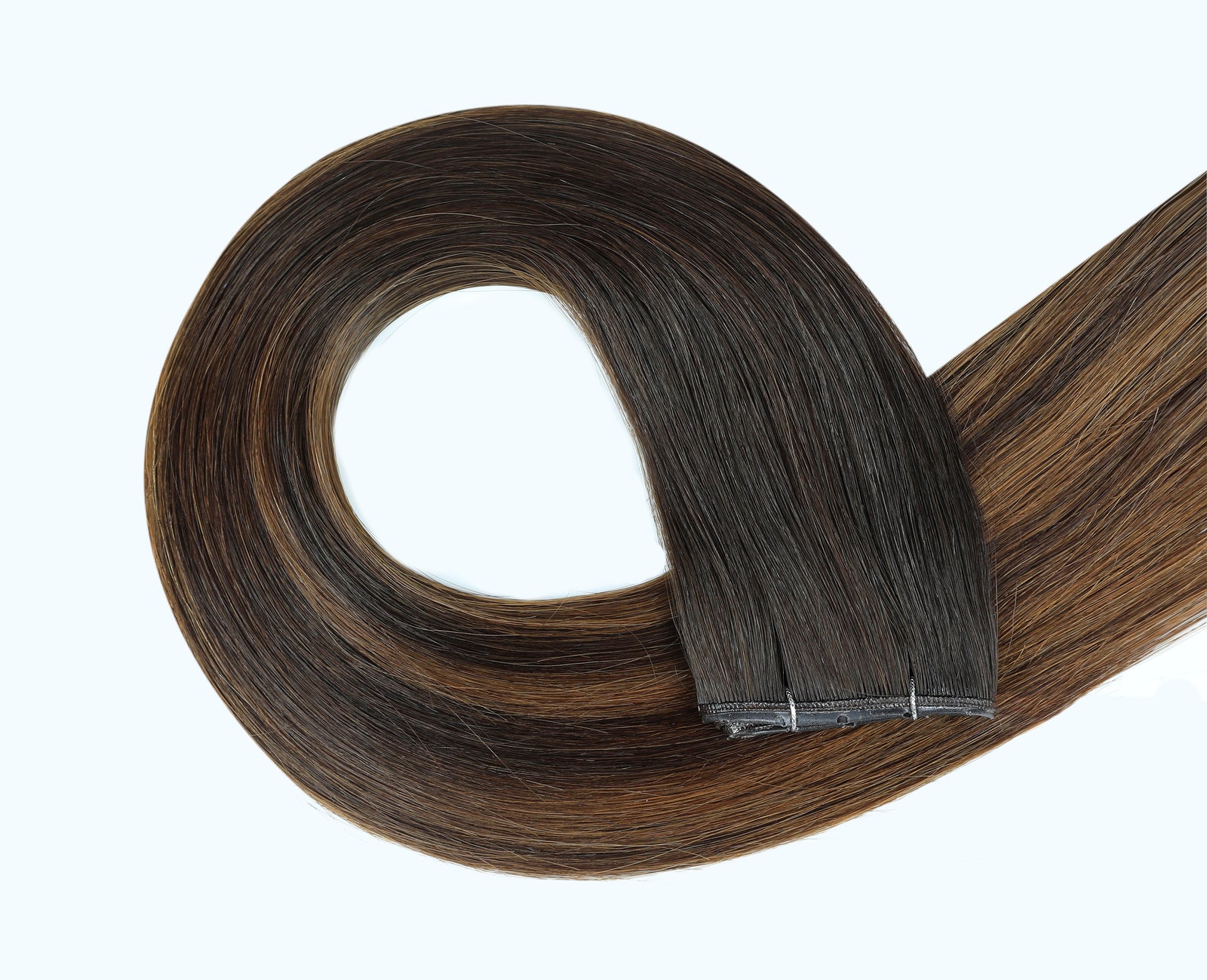 #Dark Brown Balayage Butterfly Weft™ Extensions