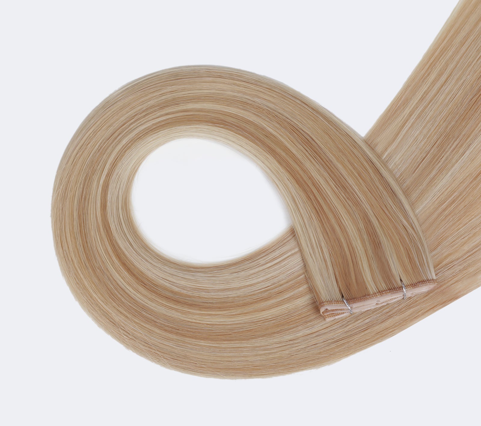 #16/22 Caramel Light Blonde Mix Butterfly Weft™ Extensions