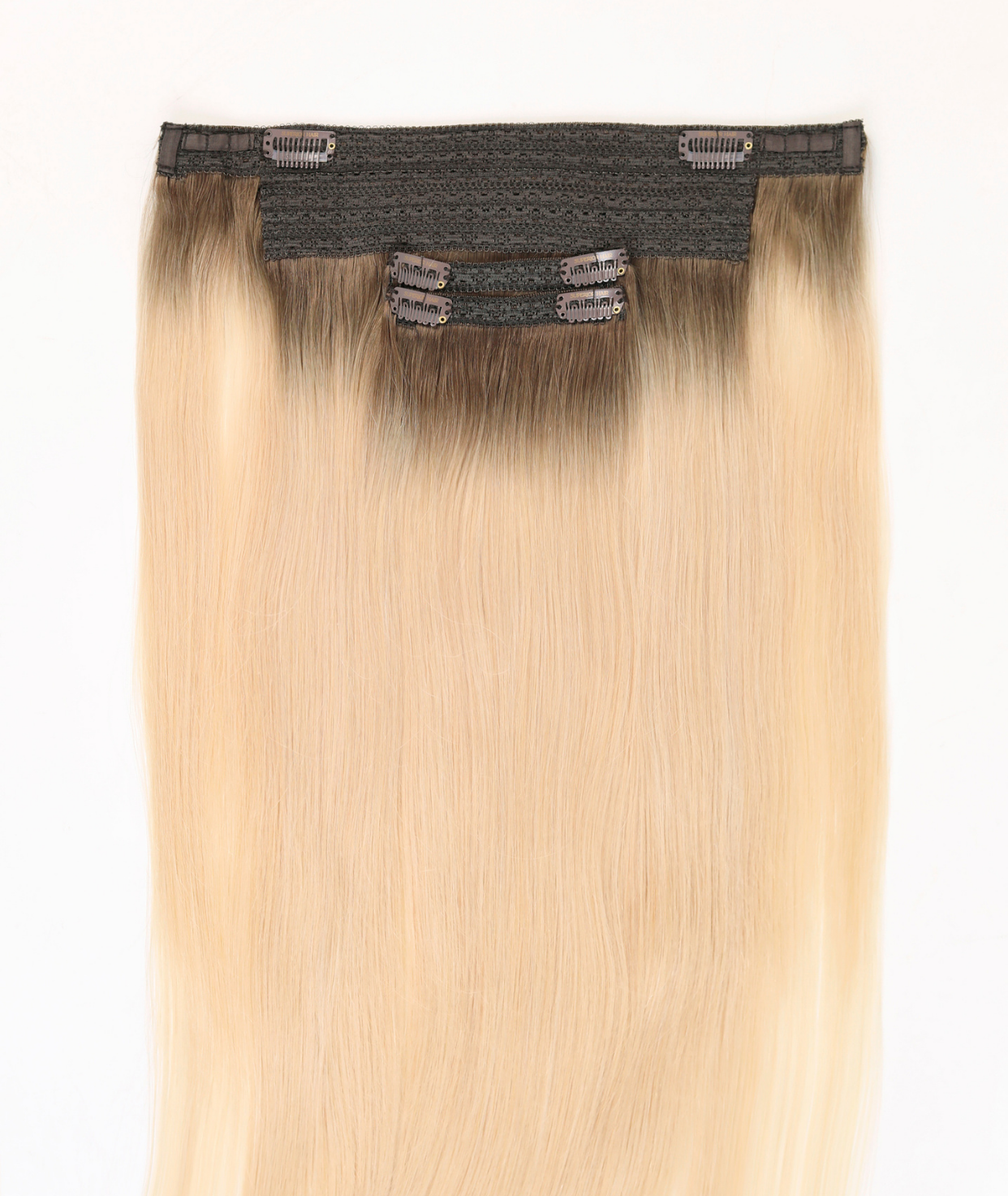 #Rooted Hollywood Blonde Classic Halo Hair Extensions
