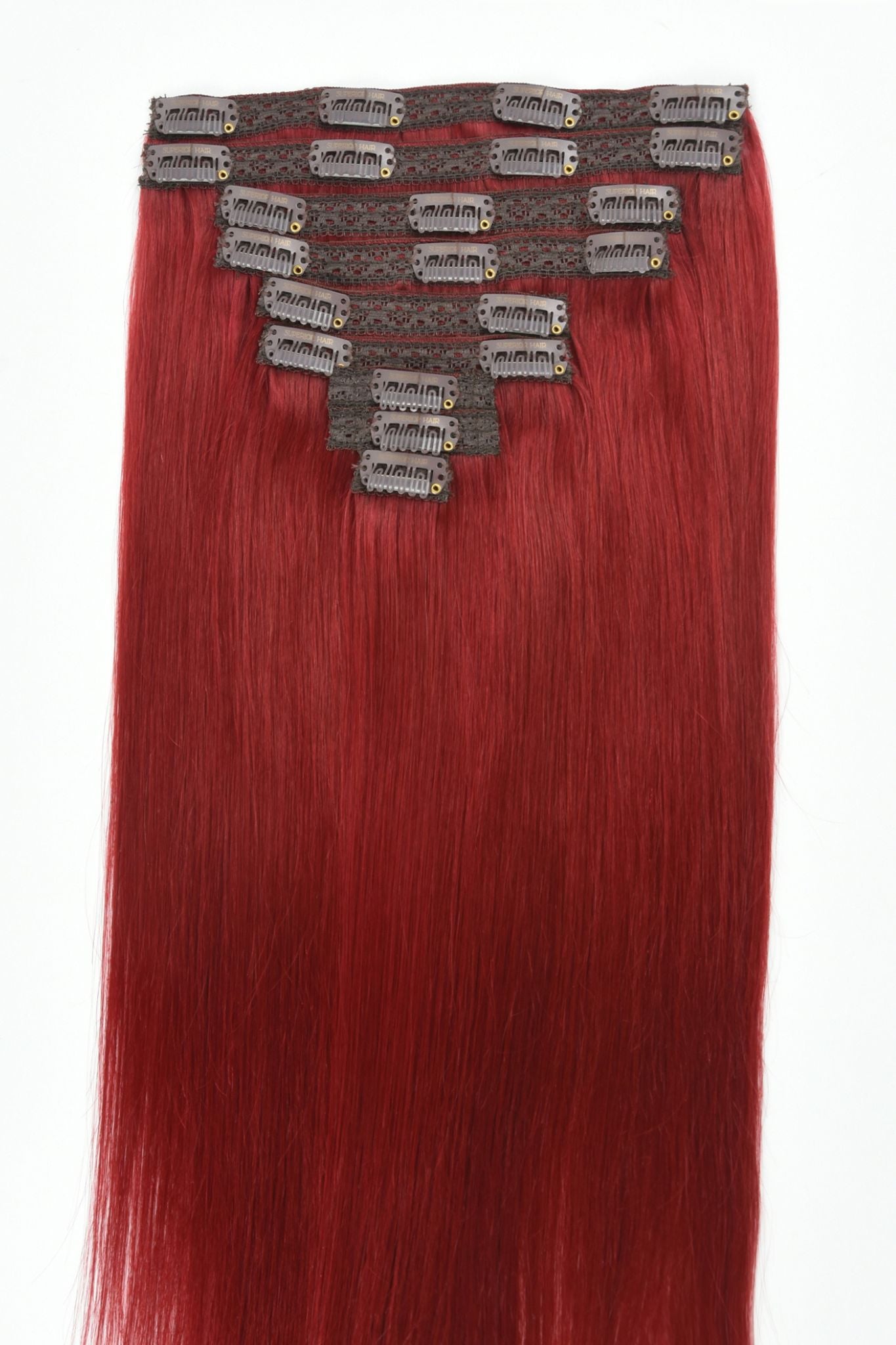 #6R Red Classic Clip In Hair Extensions 9pcs
