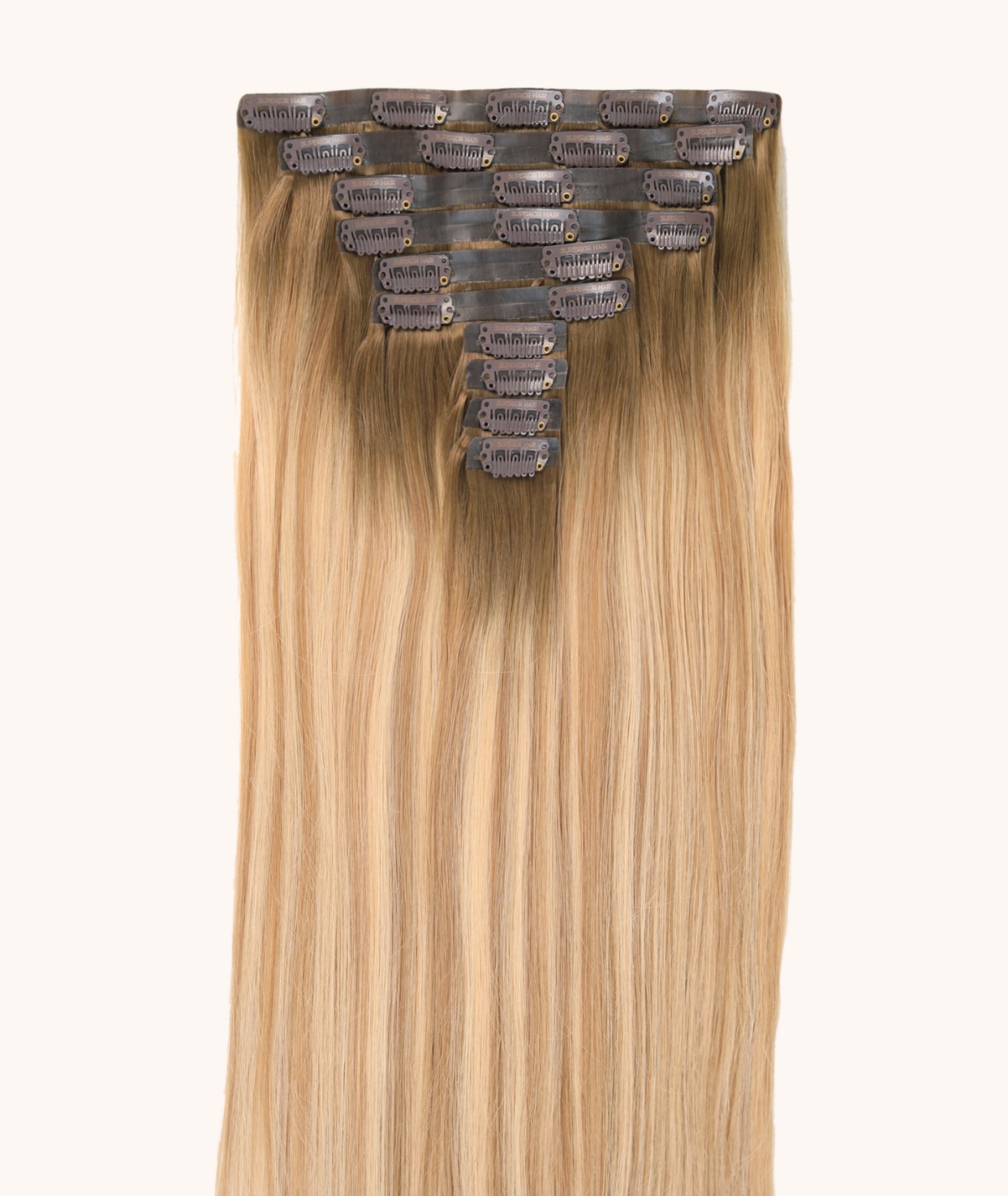 #Toffee Cream Balayage Seamless Clip In Extensions