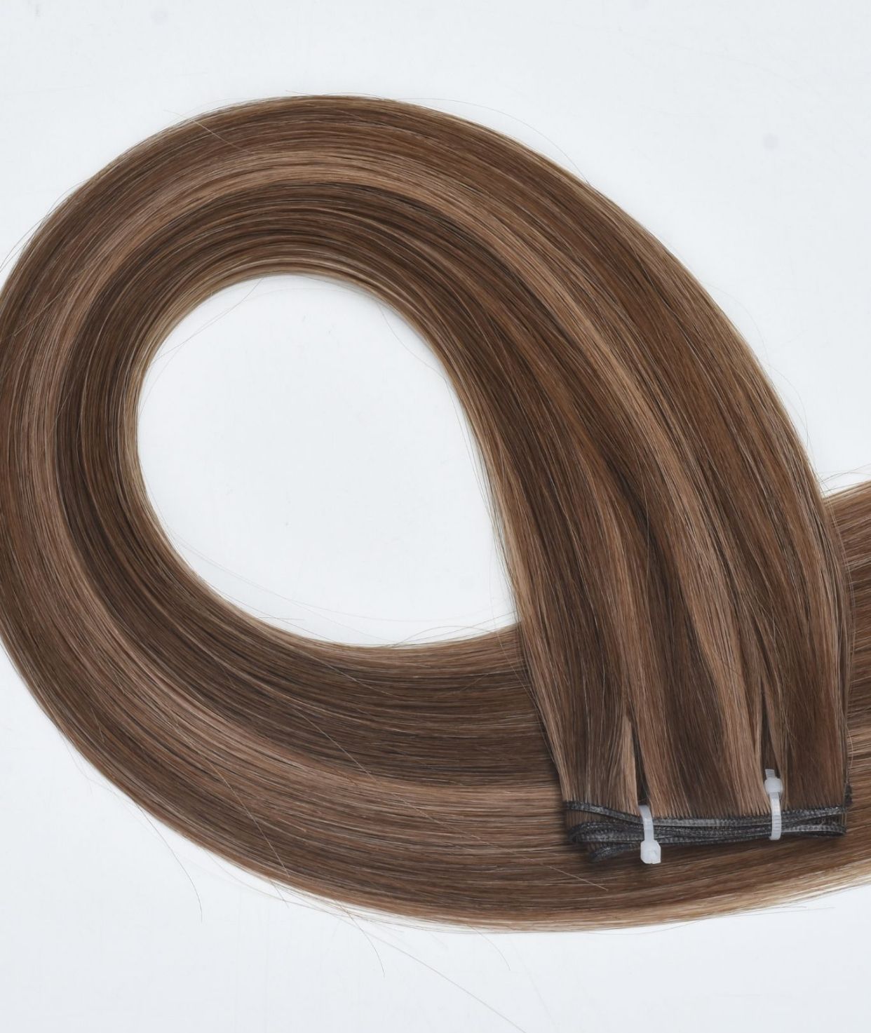 Chestnut Brown Highlights Genius Weft Extensions