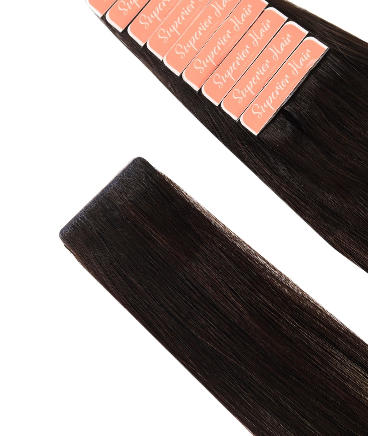 #Dark Ash Brown Balayage Invisi Tape Hair Extensions