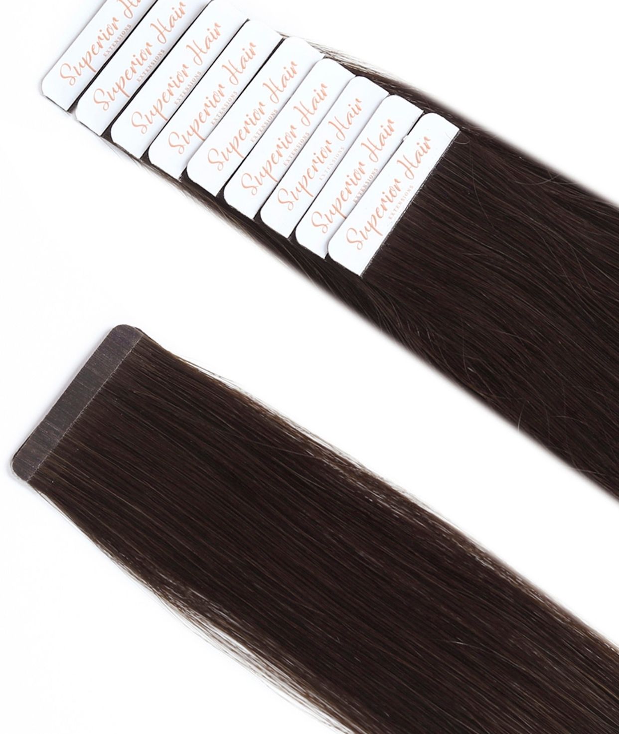 #Dark Ash Brown Balayage Ultra Seamless Tape In Hair Extensions