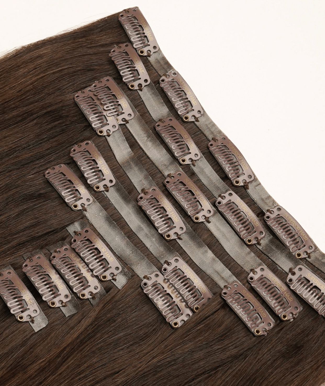 #Dark Brown Balayage Seamless Clip In Extensions