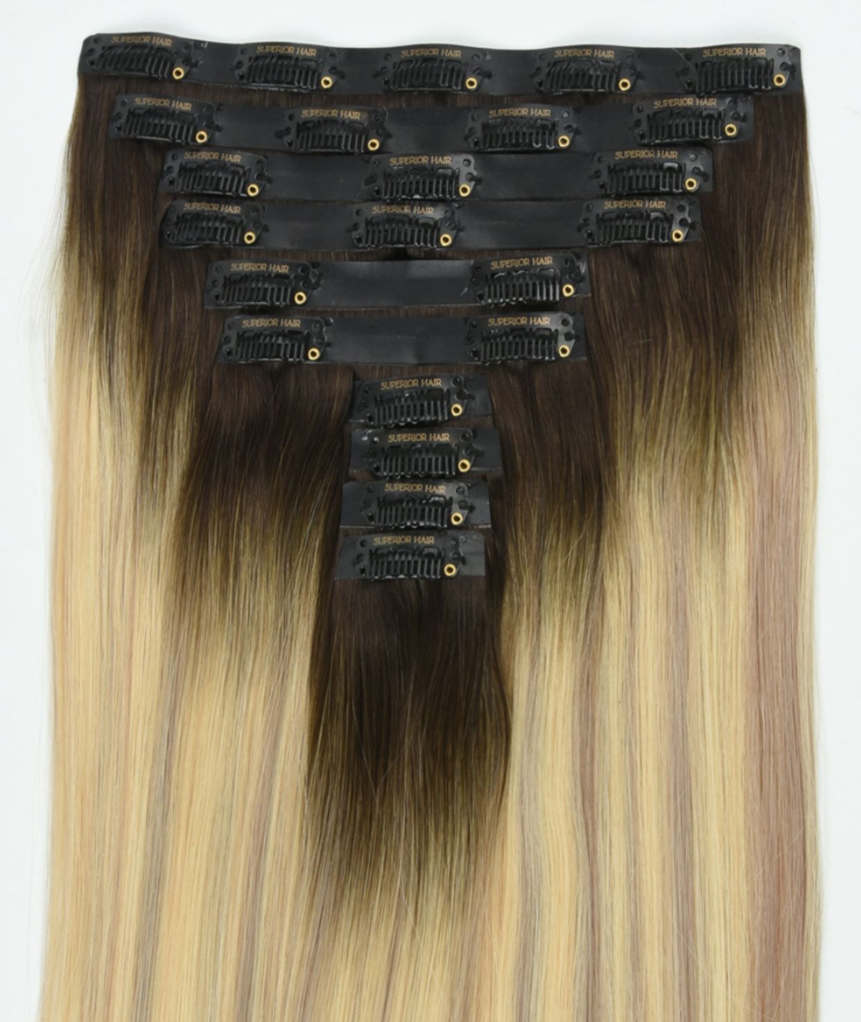 #Iced Coffee Balayage Seamless Clip In Hair Extensions