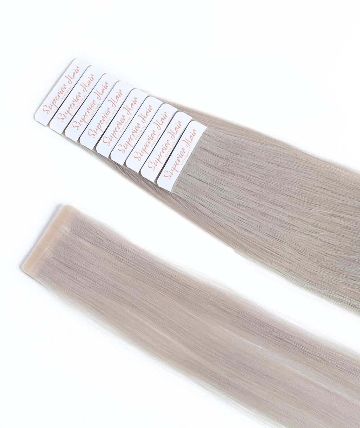 #Pearl Grey Ultra Seamless Tape In Hair Extensions (DISCONTINUED)
