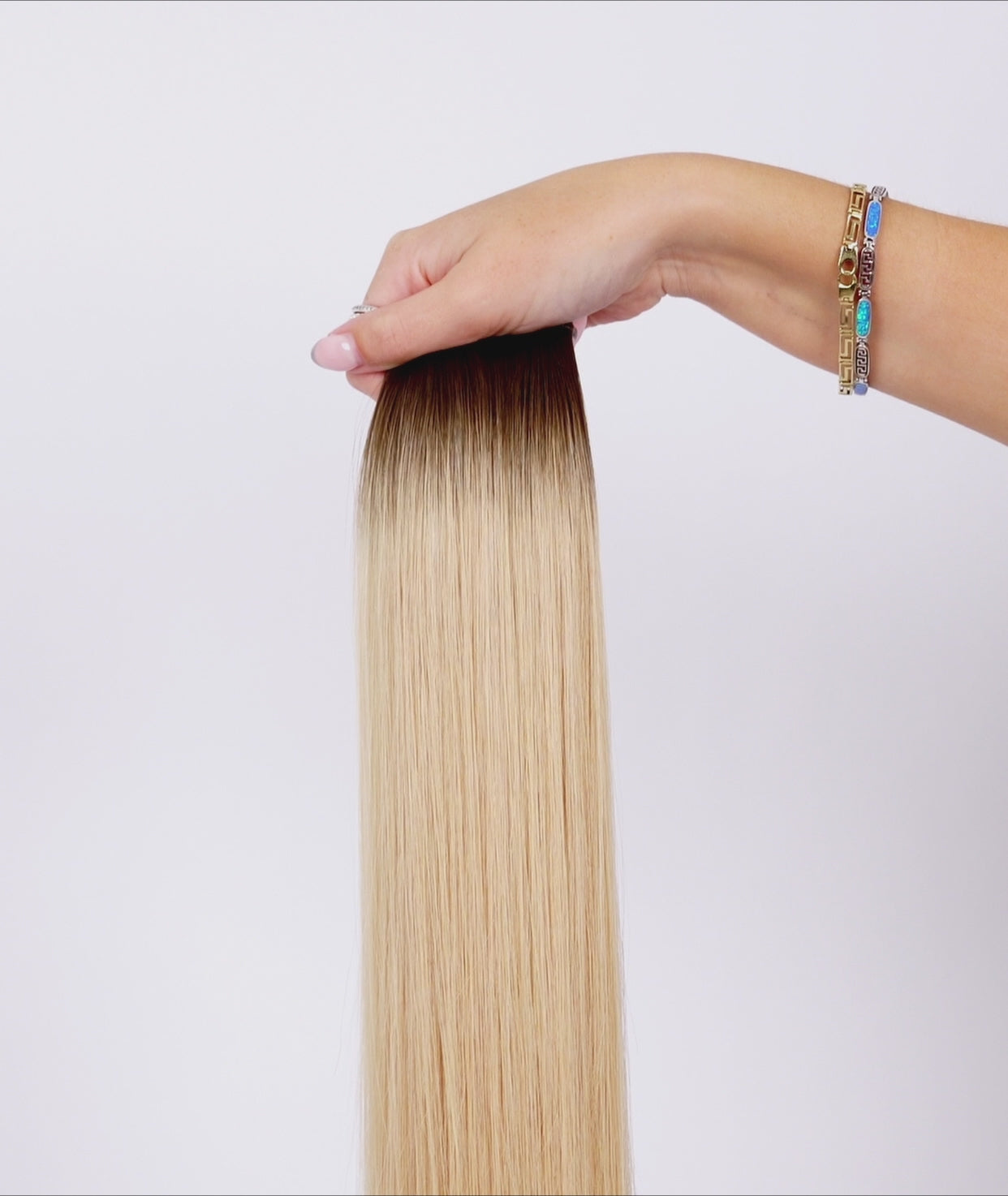 Load video: #Rooted Beach Ash Blonde Butterfly Weft™ Hair Extensions