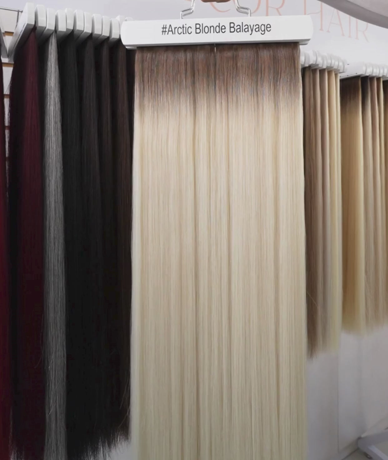 Load video: #Arctic Blonde Balayage Butterfly Weft™ Hair Extensions