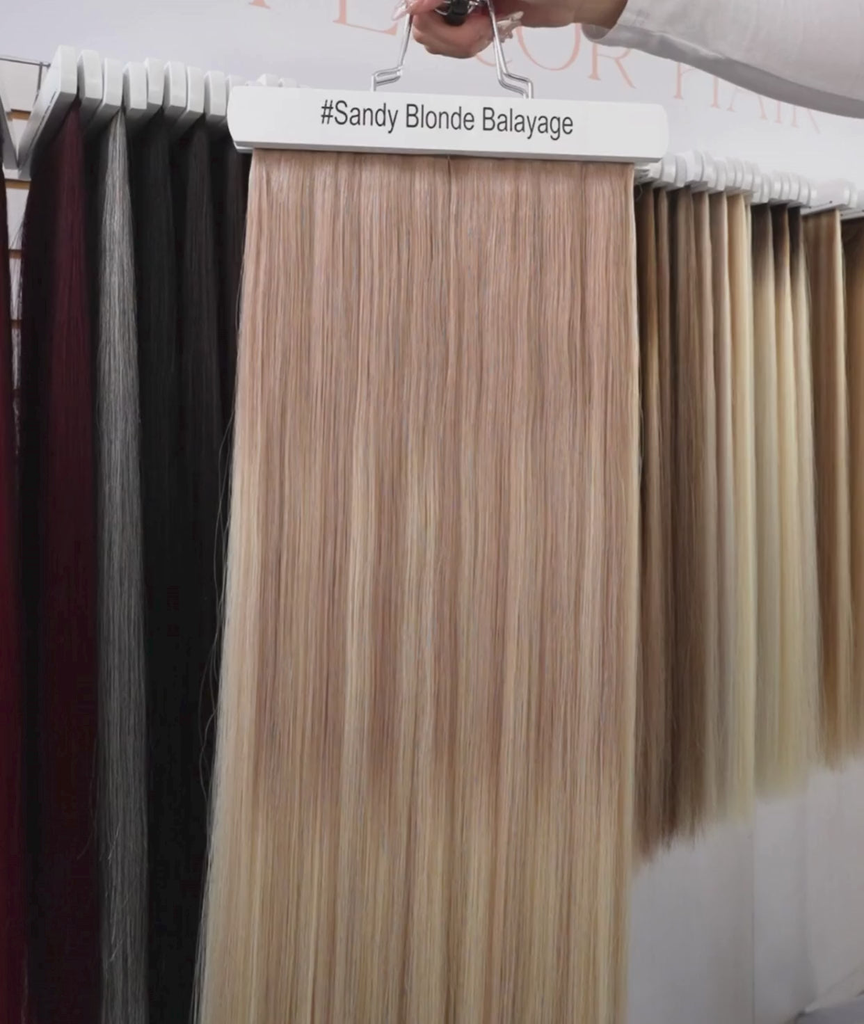 Load video: #Sandy Blonde Balayage Nano Tip Hair Extensions