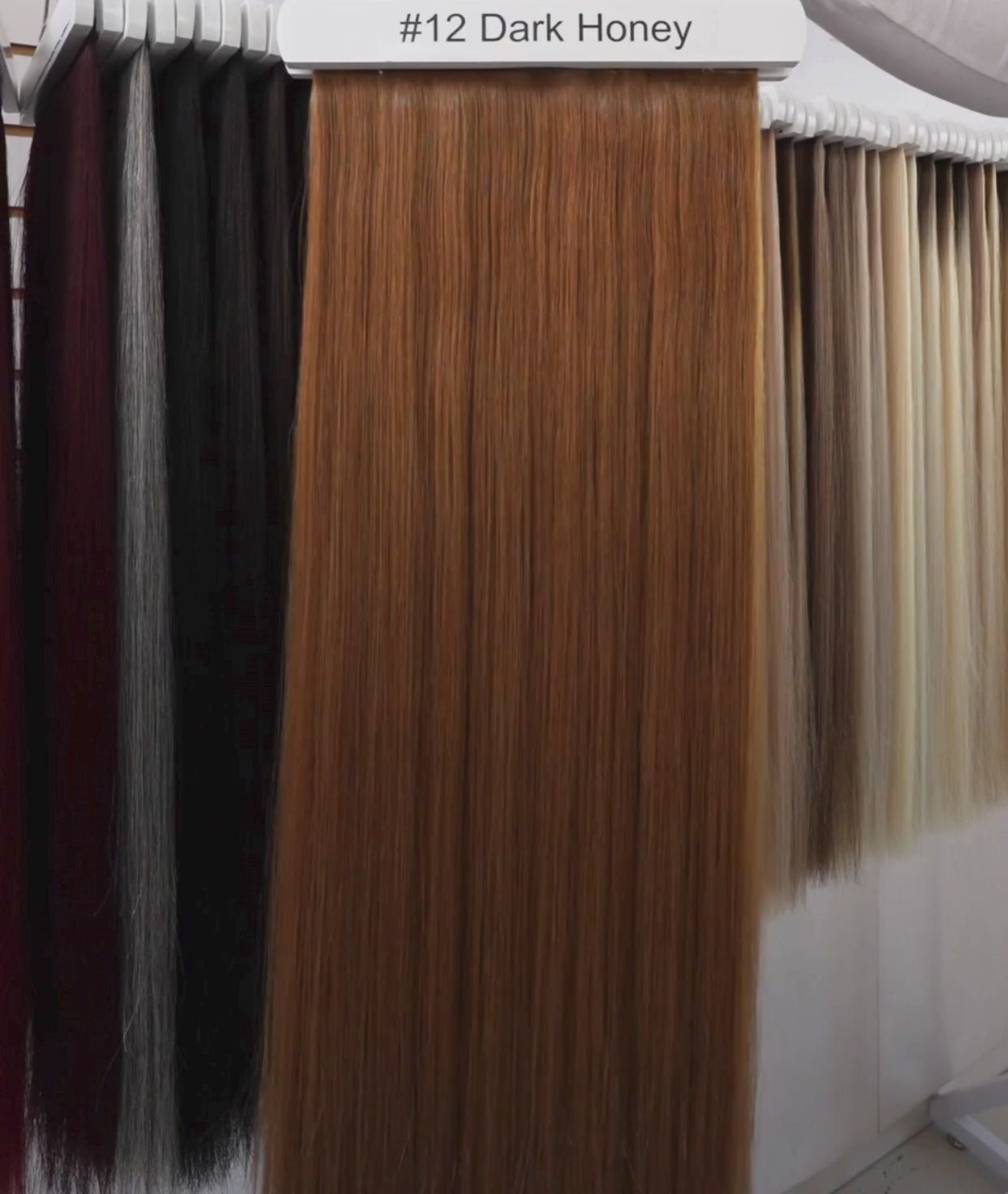 Load video: #12 Dark Honey Ultra Seamless Tape In Hair Extensions (DISCONTINUED)