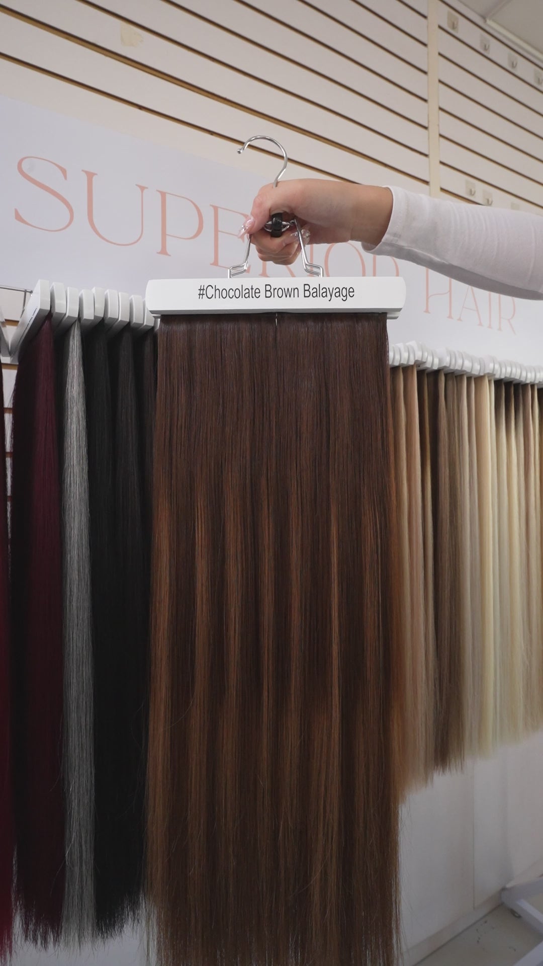 Load video: #Chocolate Brown Balayage Ponytail Extensions