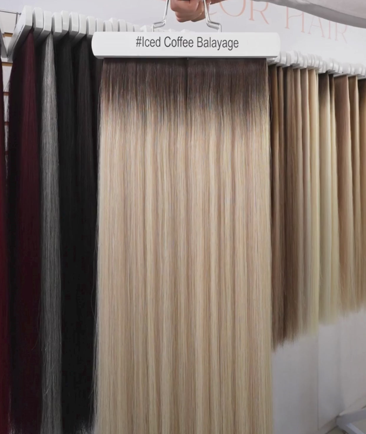 Load video: #Iced Coffee Balayage Traditional Weft Hair Extensions
