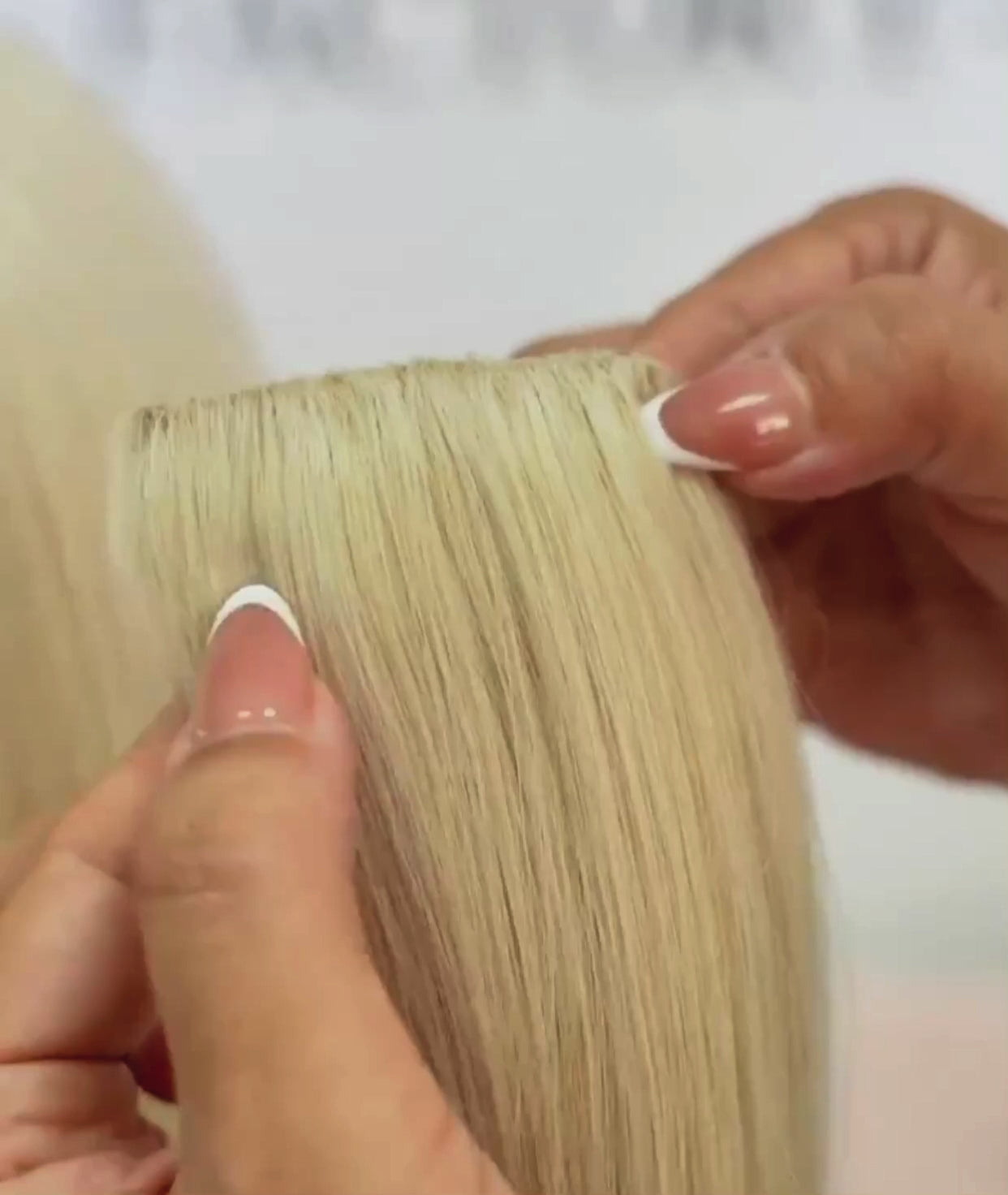 Load video: #1B Off Black Scalp Hair Fill Ins