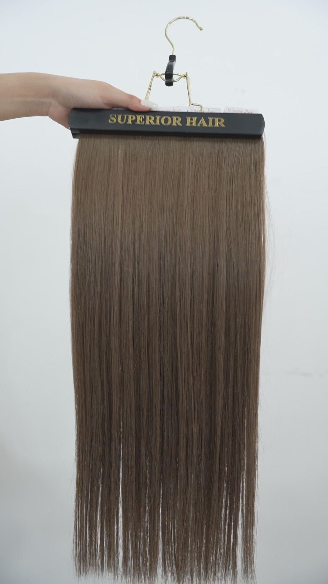 Load video: #5 Dark Ash Brown Genius Weft Extensions (NEW)