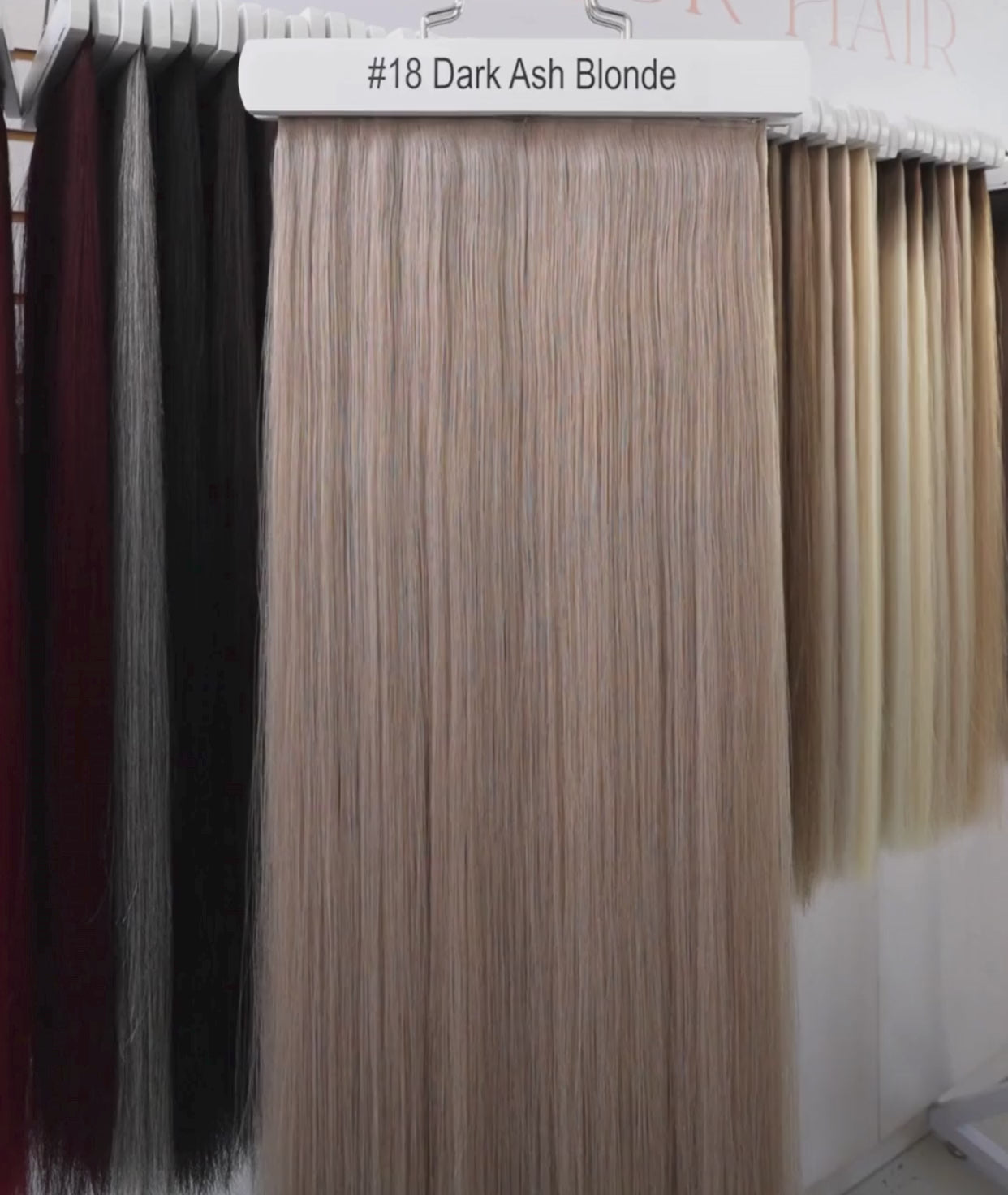 Load video: #18 Dark Ash Blonde Ultra Seamless Tape In Hair Extensions